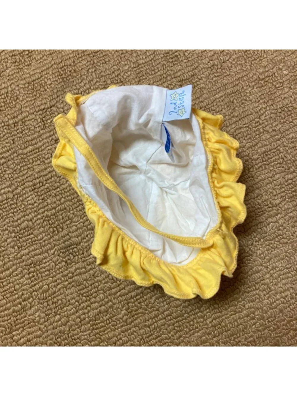2nd Step Toddler Sun Hat 24 Months Yellow White Stripes Ruffle Hook Look Closer